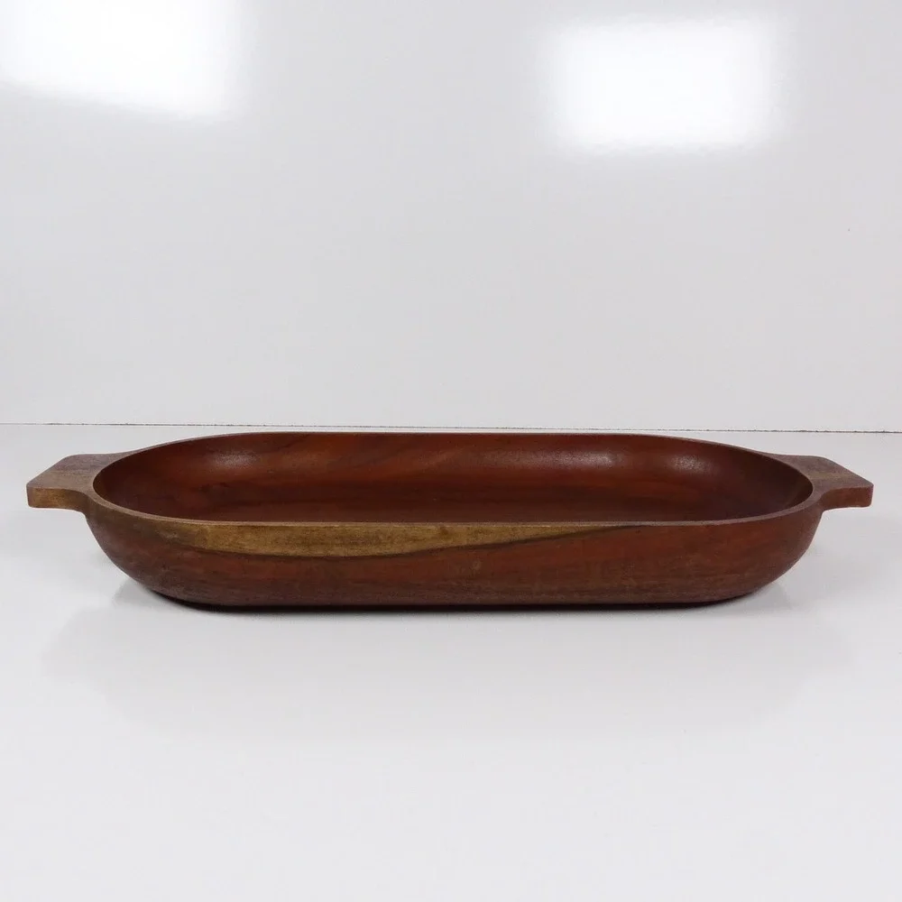 Pottery Barn Chateau Handcrafted Acacia Wood Dough Bowl Serving Tray Platter